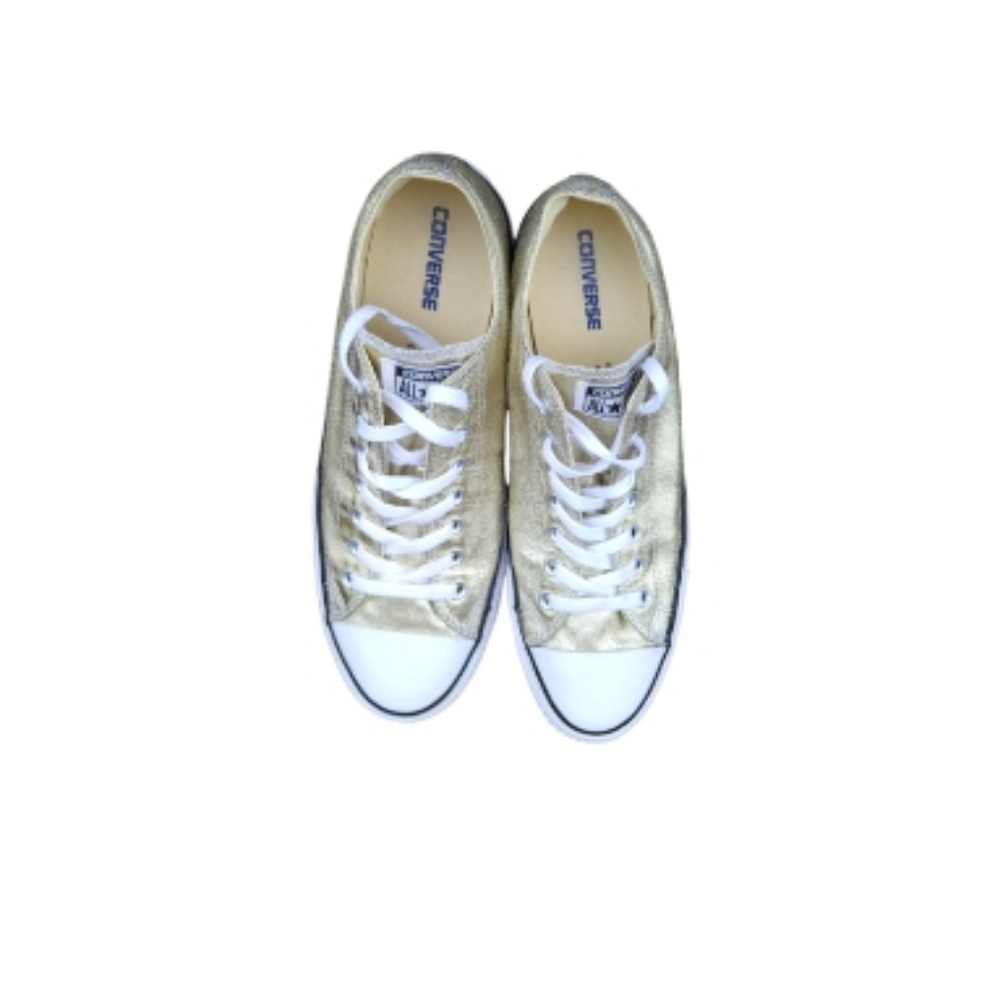 Converse All Star Chuck Taylor Metallic Gold White Sneaker Shoe Men 11 Women 13 - Picture 8 of 12